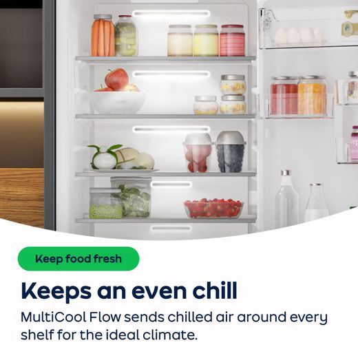 Hotpoint Integrated 70/30 Total No Frost Fridge Freezer - White - AO Annotation - MultiCool Flow